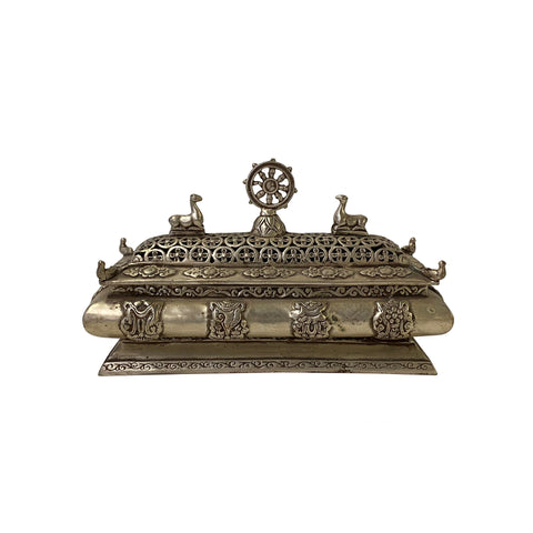 Tibetan-Silver-Color-Rectangular-Shape-Incense-Burner