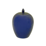 Handmade Plain Navy Blue Oval Porcelain Vase Jar