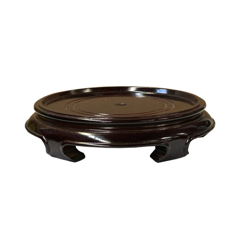 6.5" Dark Brown Round Inside Flare Curve Legs Wood Stand Riser Easel st1012ES