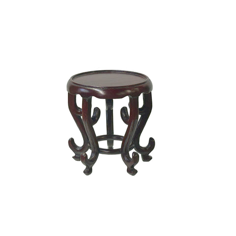 3.75" Oriental Reddish Brown 5 Legs Round Wood Stand Riser Easel st1070ES