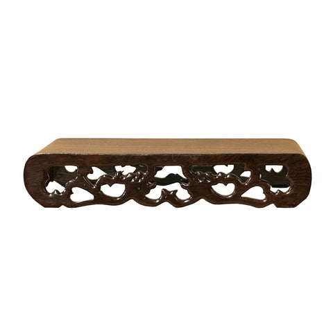 6.75" Oriental Brown Wood Dragon Rectangular Table Top Stand Display Easel st1078BS