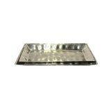 Set 2 Hand Punch Marks Stainless Steel Rectangular Display Serving Plate Tw010S