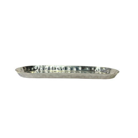 Artistic Hand Punch Marks Stainless Steel Display Oval Rectangular Plate Tw003S
