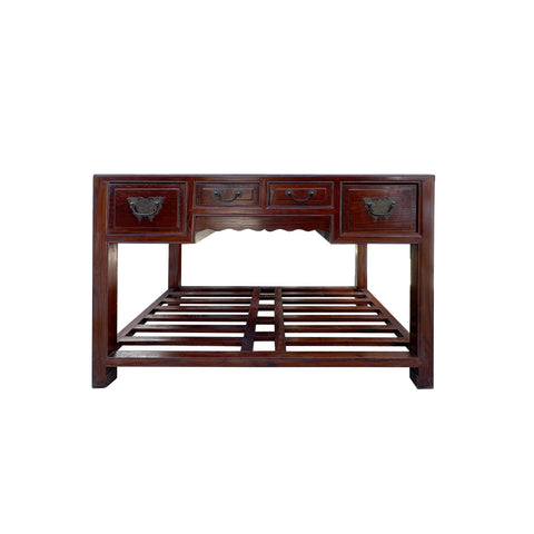 chinese vintage writing desk - asian editor desk table - oriental two sided desk