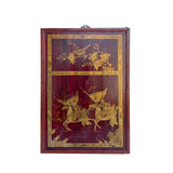 vintage chinese graphic wall panel - asian copper warriors graphic wall art