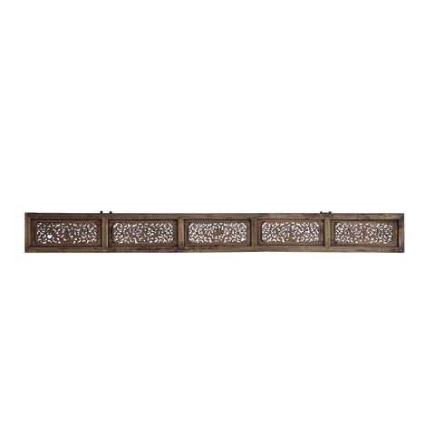 vintage chinese long narrow wall panel - asian vintage wood carving wall art