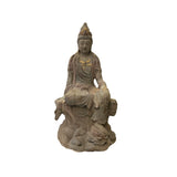 Kwan Yin Tara Bodhisattva Buddha statue - cross leg wooden buddha statue - 