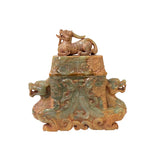 chinese stone carved incense holder  - jade stone carved display art - pixiu mythical fengshui art