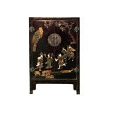 oriental stone inlay small chest - chinoiseries style art cabinet