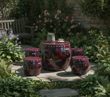 Out Door & In Door Chinese Red Clay Round Garden Tea Set - 5 Pieces wk2268S