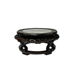8.25" Oriental Brown Wood Marble Round Table Top Stand Riser GB708S