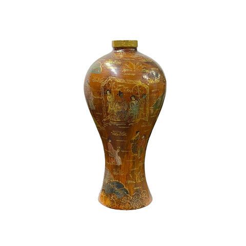 ws3351-chinese-brown-lacquer-chinoiserie-vase
