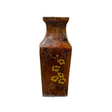 ws3352-chinese-brown-lacquer-square-chinoiserie-vase