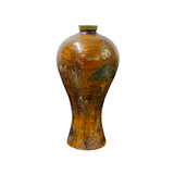 ws3353-chinese-brown-lacquer-round-chinoiserie-vase