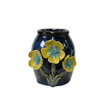 aws3371-navy-blue-Glaze-Dimensional-Flower-Holder-Pot-Vase