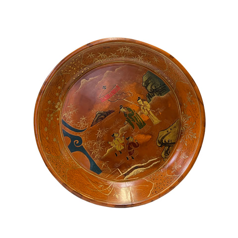 aws3373-Chinoiseries-Golden-Graphic-Brown-Lacquer-Tray