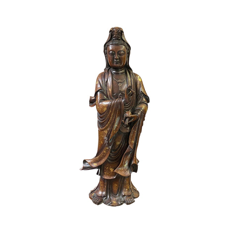 aws3442-vintage-chinese bronze-Kwan-yin-Bodhisattva-statue