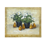 Oil Paint Canvas Art Pears White Little Flowers Scroll Painting ws3452S