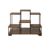 Brown Wood Step Shape Table Top Curio Display Easel Stand ws3498S