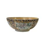 Chinese Oriental Vintage Round Domino Puppy Horse Riding Porcelain Bowl ws3519S