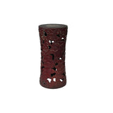 Ceramic Brick Red Cloud Scroll Round Tall Pedestal Table Display Stand ws3528S
