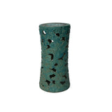 Ceramic Clay Turquoise Cloud Scroll Round Tall Pedestal Table Display Stand ws3529S