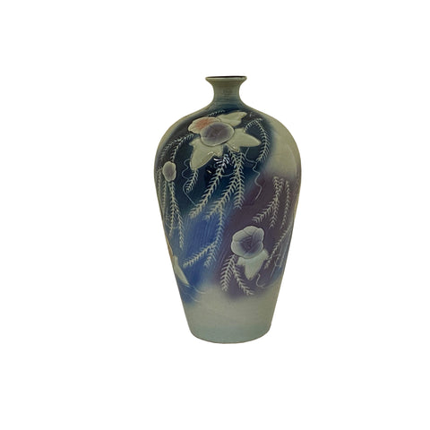 Artistic Pastel Flower Pattern Porcelain Round Body Small Mouth Vase ws3537S