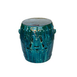 Asian Green Turquoise Glaze Round Lotus Pattern Ceramic Garden Stool Table ws3556S