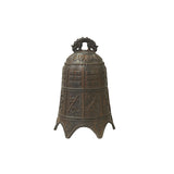 Chinese Rustic Iron Metal I Ching Hexagram Pattern Bell Display Art ws3576S