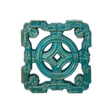 Chinese Ru-Yi Coin Turquoise Green Mix Glaze Wall Floor Clay Tile ws3587S