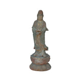 Vintage Rustic Wood Apana Mudra Standing Bodhisattva Guan Yin Statue ws3593