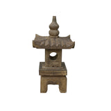 Rustic Gray Brown Temple Tower Top Pagoda Shape Garden Stone Lantern ws3650S