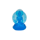 Teal Blue Crystal Glass Lotus Cross Leg Sitting Amitabha Shakyamuni Buddha ws3662S