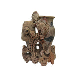 Vintage Chinese Soapstone Floral Carving Display Vase Art ws3678S