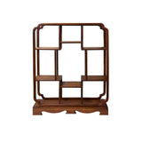 Chinese Light Brown Rectangular Table Top Layers Curio Display Stand ws3729S