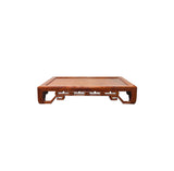 Natural Brown Wood Ru Yi Pattern Rectangular Table Top Stand Riser Easel ws3807S