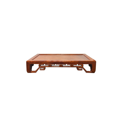 Natural Brown Wood Ru Yi Pattern Rectangular Table Top Stand Riser Easel ws3807S