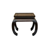 Oriental Chinese Brown Curve Leg Square Side Table Display Stand ws3815S