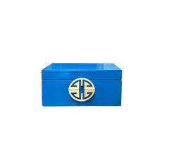 Large Oriental Round Hardware Bright Blue Rectangular Container Box ws3836CS Large Oriental Round Hardware Bright Blue Rectangular Container Box ws3836CS