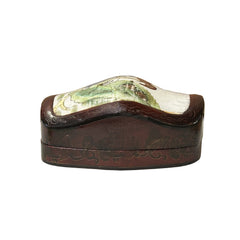 Chinese Old White Base Lady Kid Plant Porcelain Art Lacquer Box ws3856S Chinese Old White Base Lady Kid Plant Porcelain Art Lacquer Box ws3856S