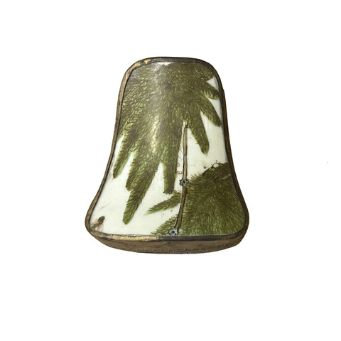 Chinese Old White Base Green Leaf Graphic Porcelain Art Pewter Box ws3898S Chinese Old White Base Green Leaf Graphic Porcelain Art Pewter Box ws3898S