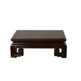 6.5" Brown Wood Rectangular Ru Yi Scroll Leg Display Stand Riser Easel ws4148BS