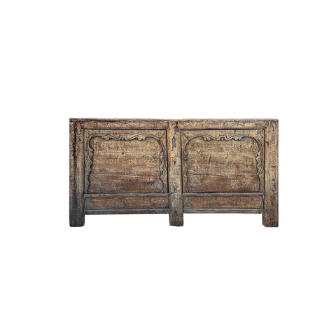 Distressed Gray Lacquer Cross Lattice Pattern Doors Sideboard Console Cabinet ws4318S