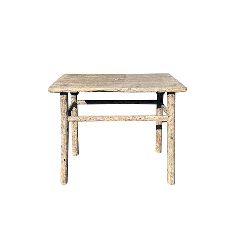 Rustic Raw Bleach White Wash Wood Rectangular Console Side Table ws4464S