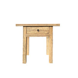 Natural Wood Minimalistic Rough Grain Wood Side Table Pedestal ws4466S