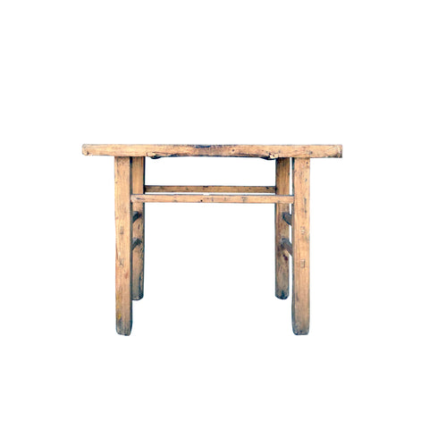 44" Rustic Distressed Raw Wood Rectangular Console Side Table ws4470S