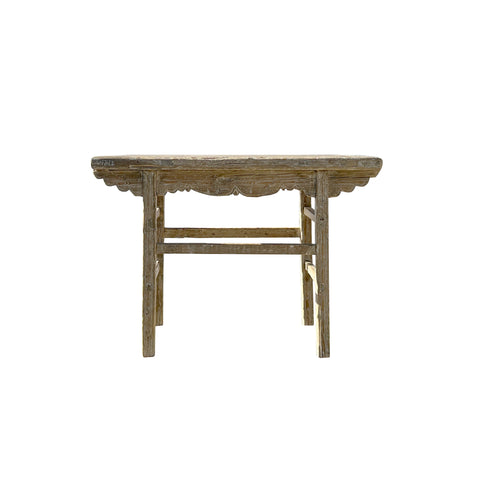 Rustic Raw Bleach White Wash Wood Rectangular Console Side Table ws4474S