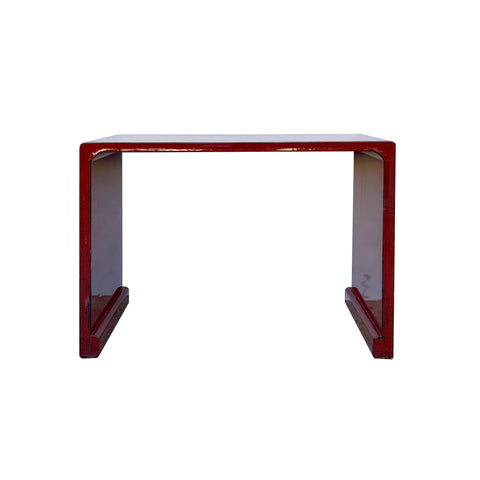 Gloss Brick Blood Red Lacquer Rectangular Console Foyer Side Table ws4481S