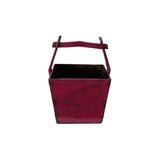 Vintage Rustic Hot Pink Red Square With Handle Wood Bucket ws4512S