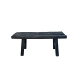 Distressed Rustic Black Rough Grain Flat Wood Bench Table ws4543S